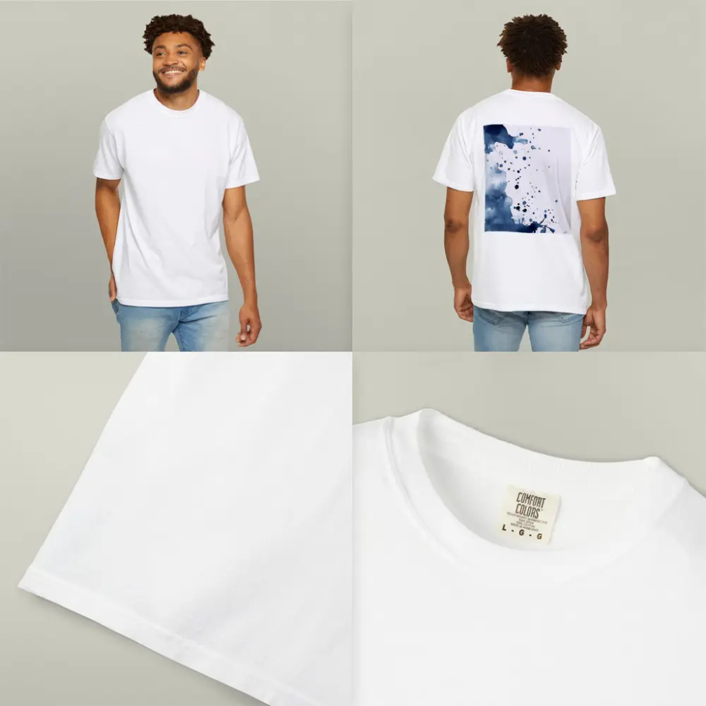 Navy Blue Watercolor Ink Splash Abstract Art – T-Shirts