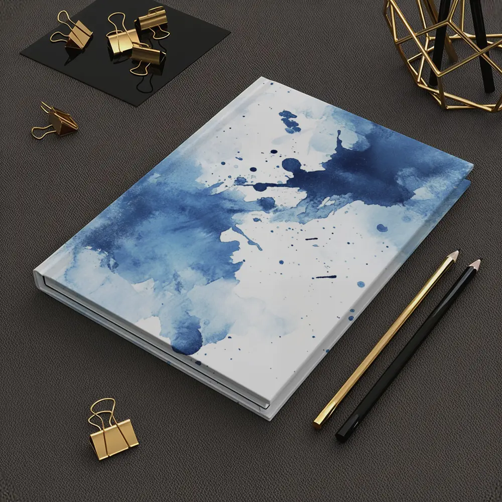 Blue Watercolor Ink Splash Abstract Art – Notebooks