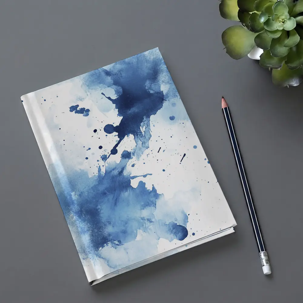 Blue Watercolor Ink Splash Abstract Art – Notebooks
