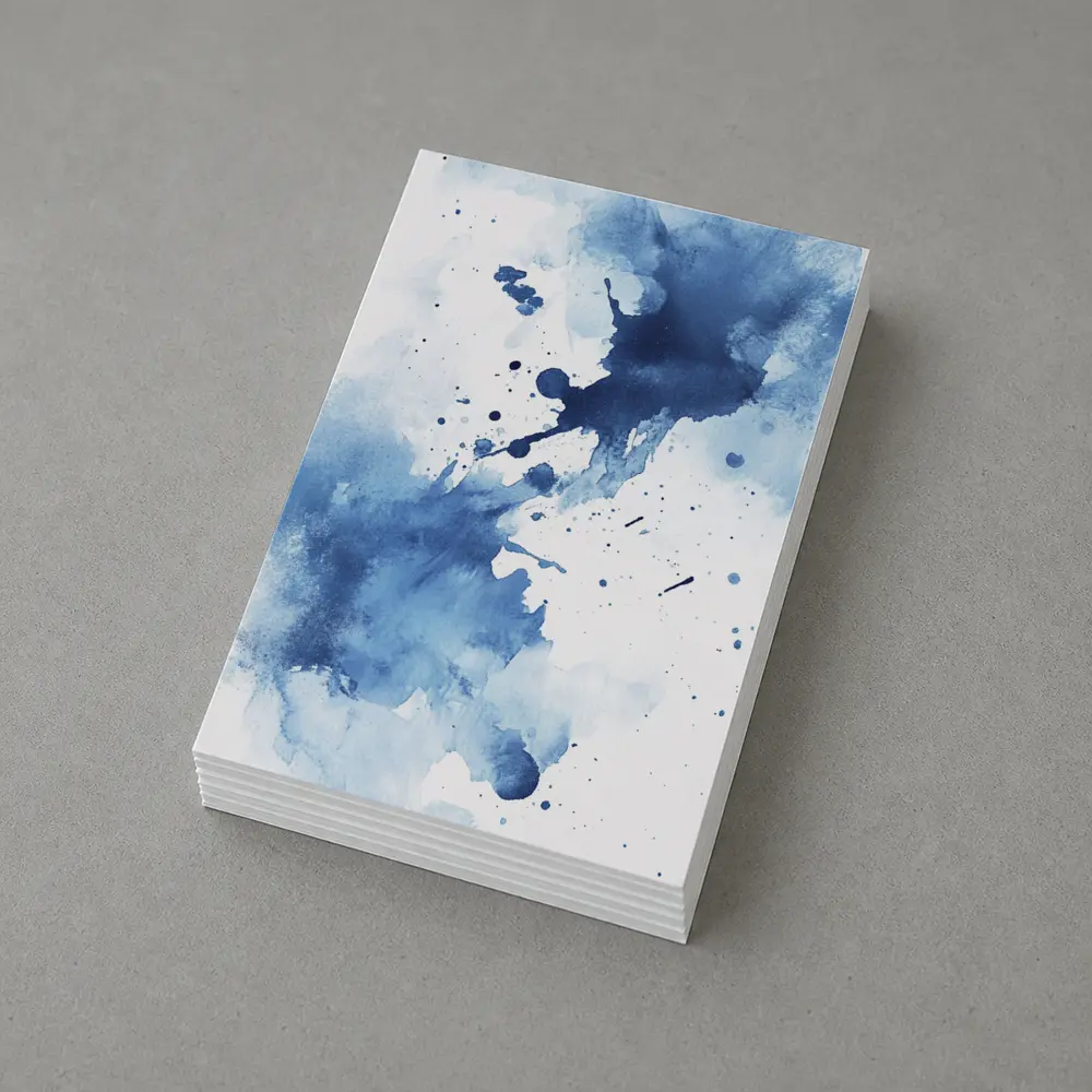 Blue Watercolor Ink Splash Abstract Art – Postcards