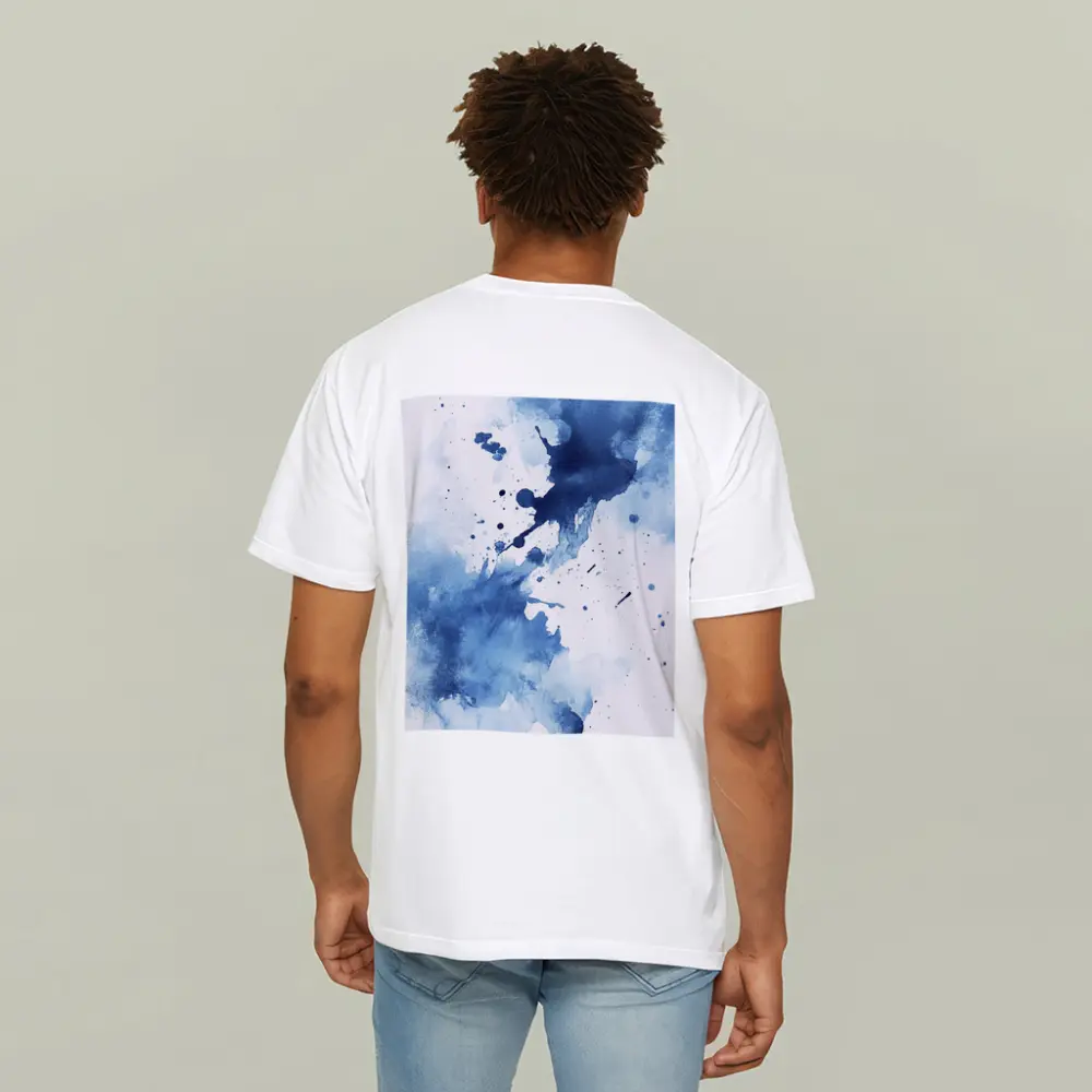 Blue Watercolor Ink Splash Abstract Art – T-Shirts