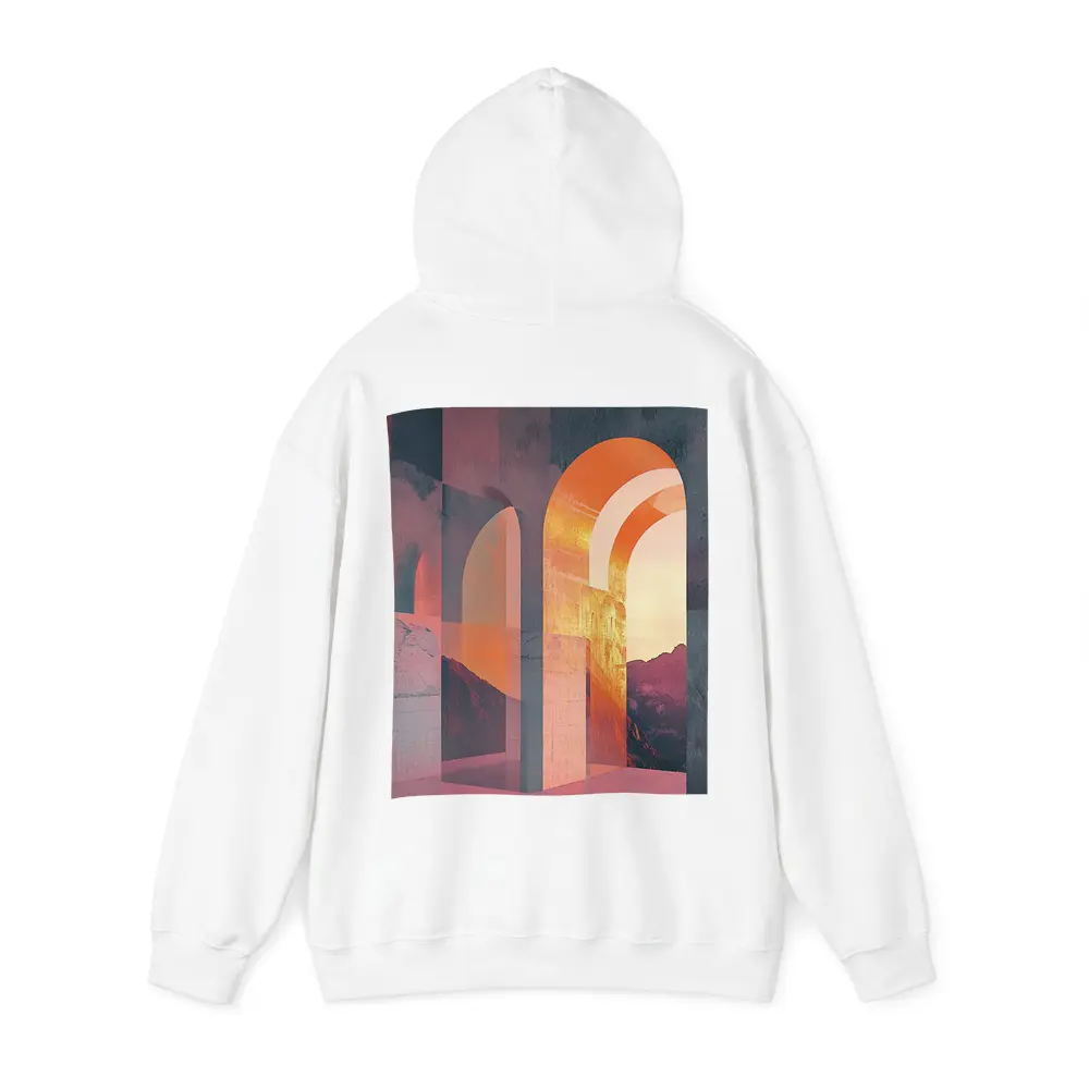 Arch Corridor Warm Mountain Sunset Light – Hoodies