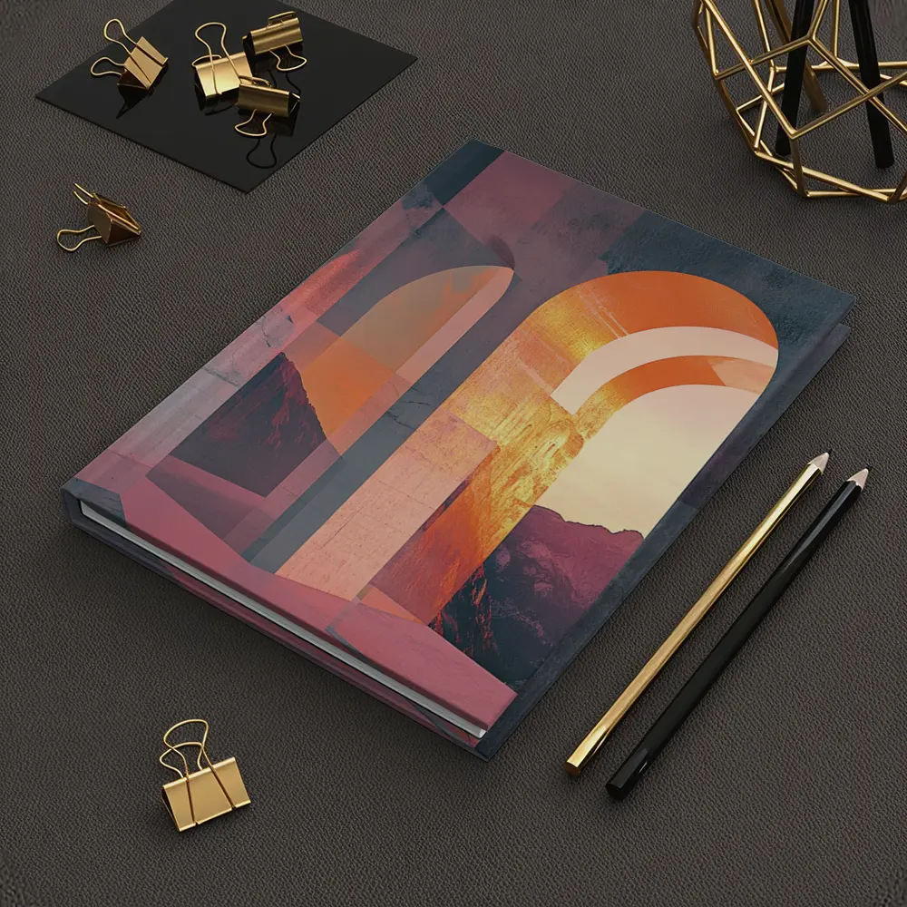 Arch Corridor Warm Mountain Sunset Light – Notebooks