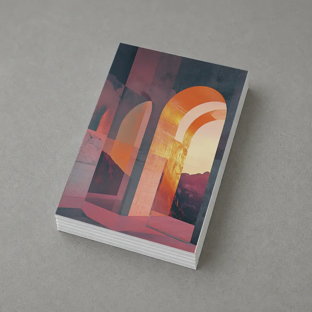 Arch Corridor Warm Mountain Sunset Light – Postcards