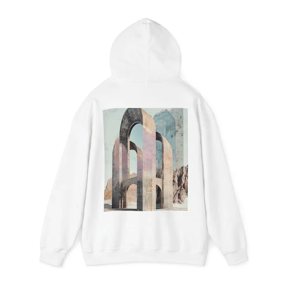 Ancient Stone Arches Desert Mountain Surreal Art – Hoodies