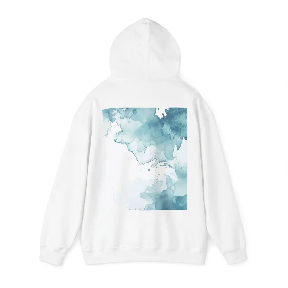 Teal Blue Watercolor Abstract Wash Art – Hoodies