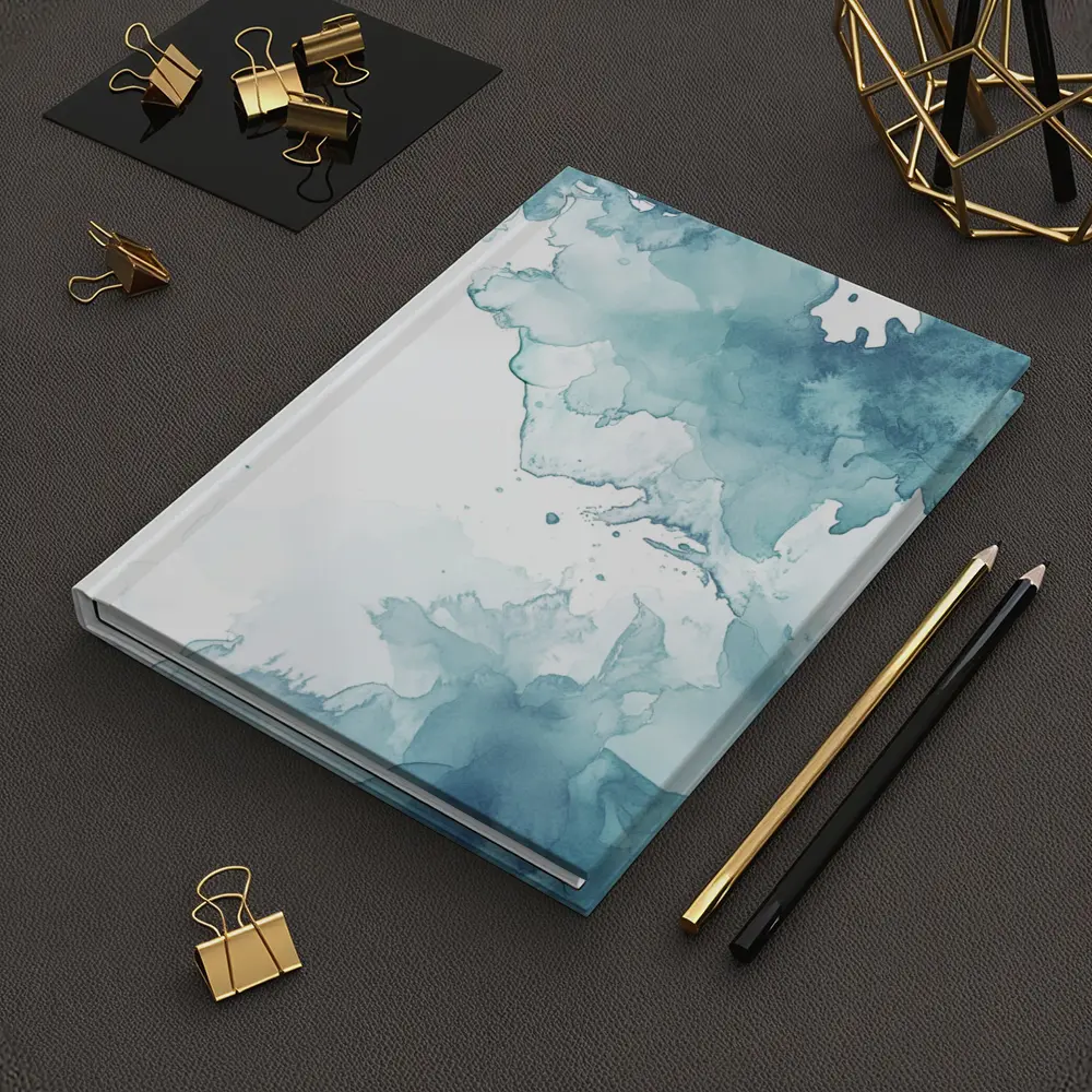 Teal Blue Watercolor Abstract Wash Art – Notebooks