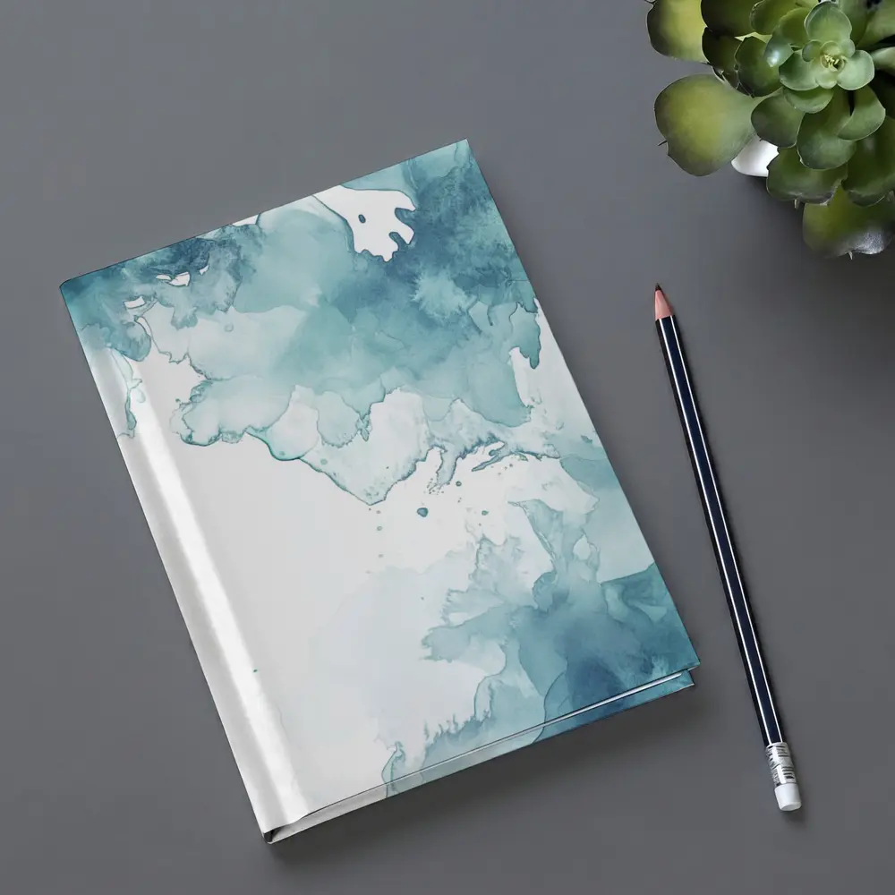 Teal Blue Watercolor Abstract Wash Art – Notebooks