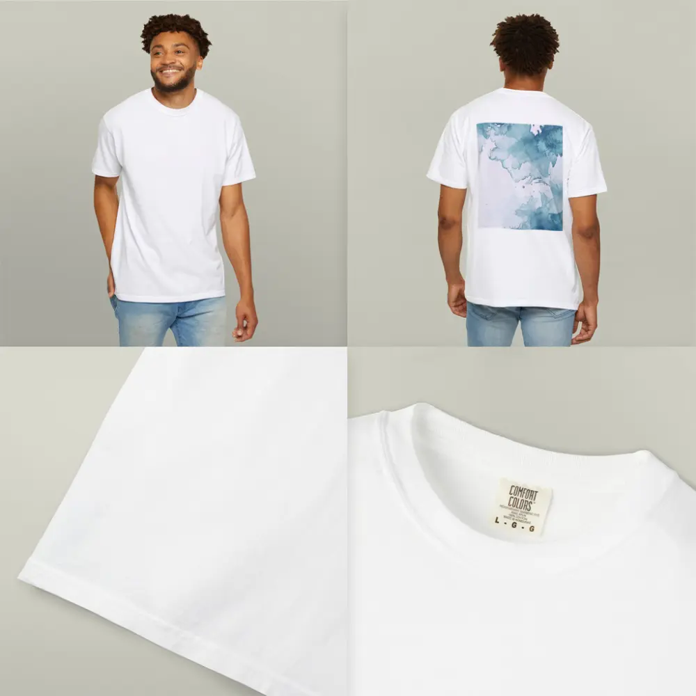 Teal Blue Watercolor Abstract Wash Art – T-Shirts