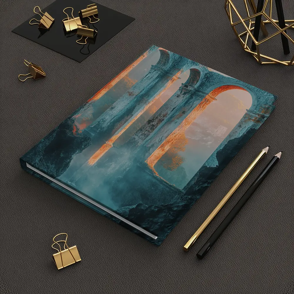 Ancient Roman Arches Misty Canyon Ruins – Notebooks
