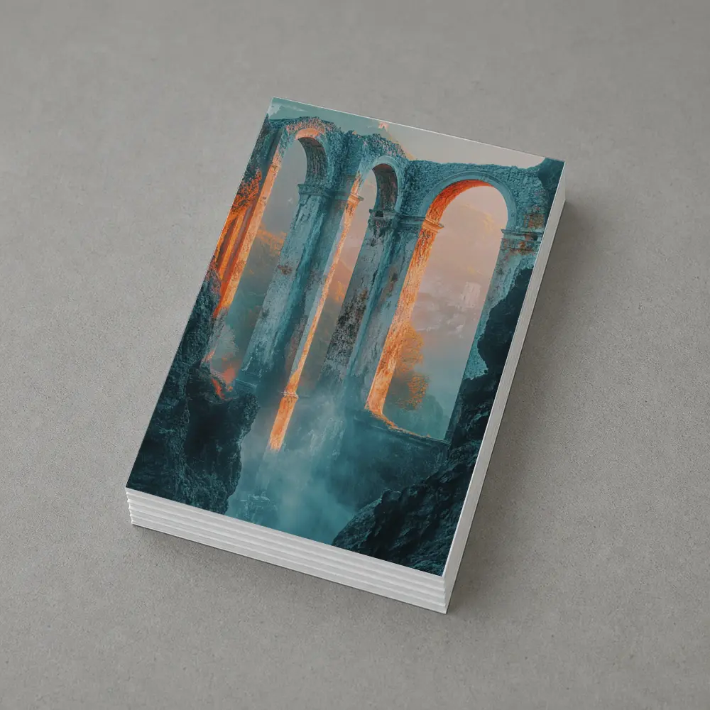 Ancient Roman Arches Misty Canyon Ruins – Postcards