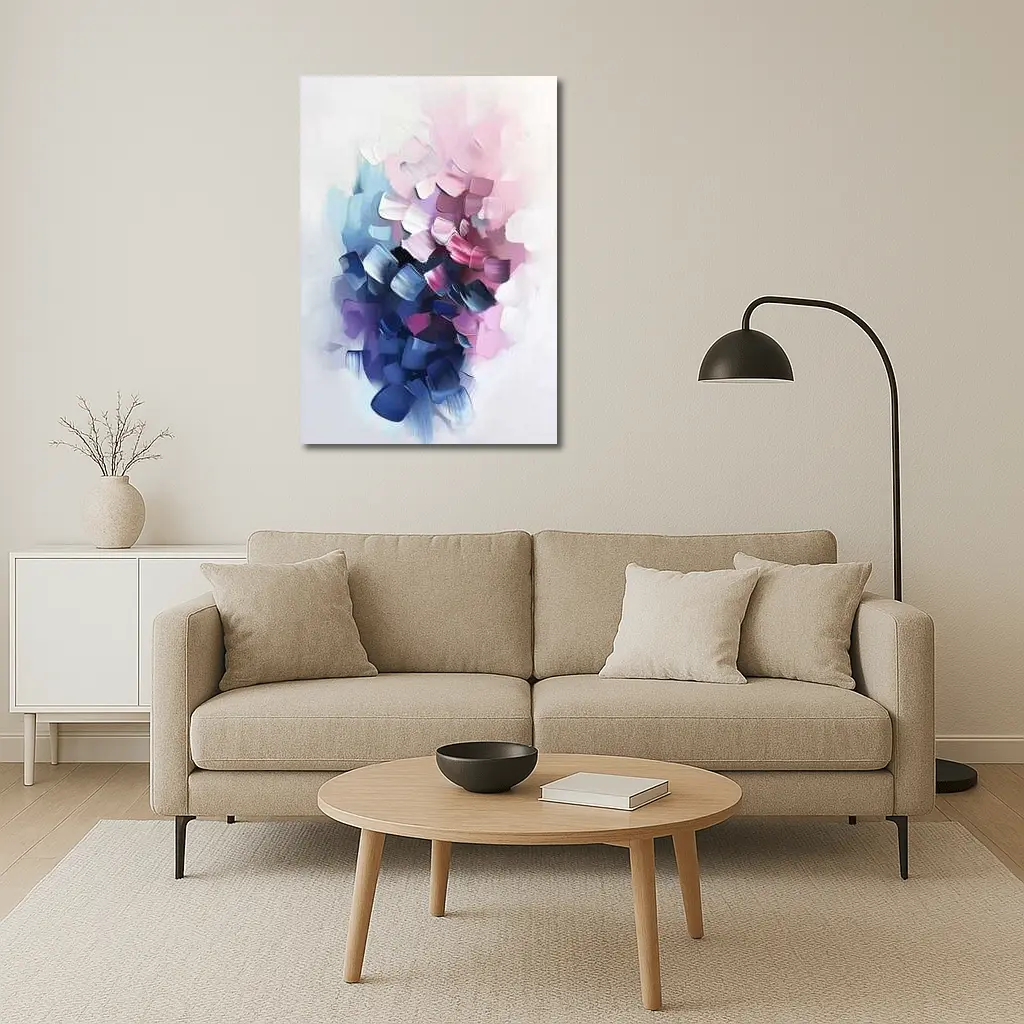 Abstract Pink Purple Bold Brushstroke Art – Wall Art