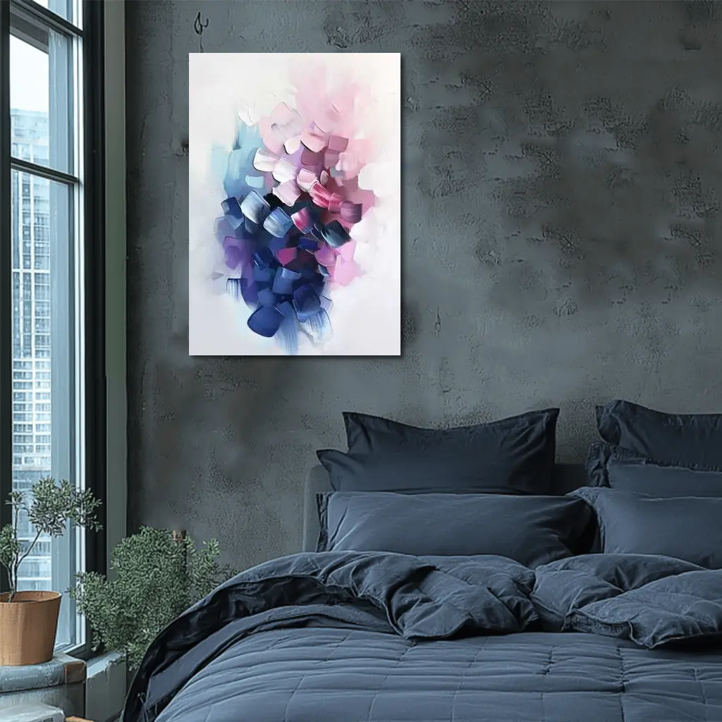 Abstract Pink Purple Bold Brushstroke Art – Wall Art