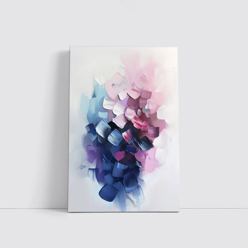 Abstract Pink Purple Bold Brushstroke Art – Wall Art