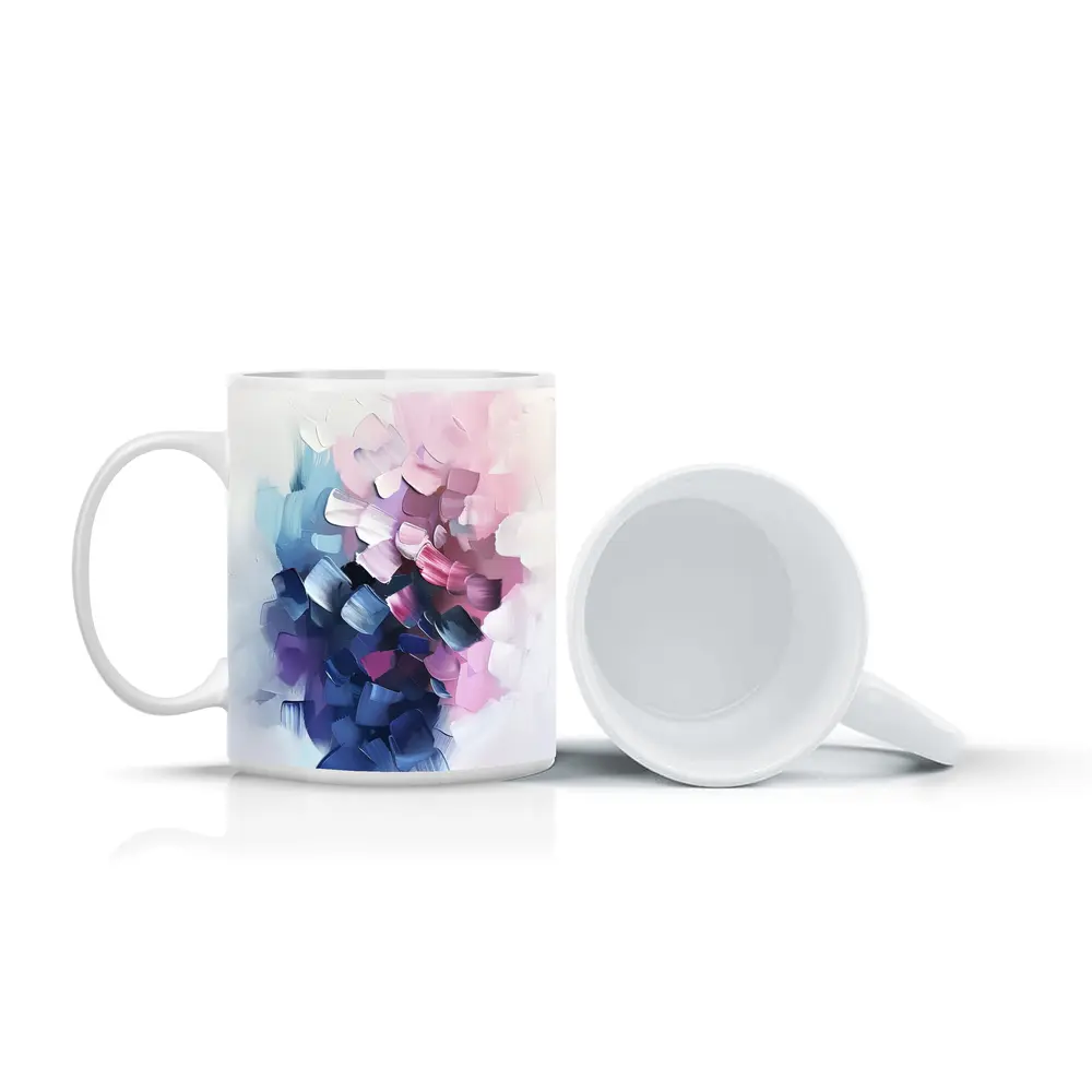 Abstract Pink Purple Bold Brushstroke Art – Mugs