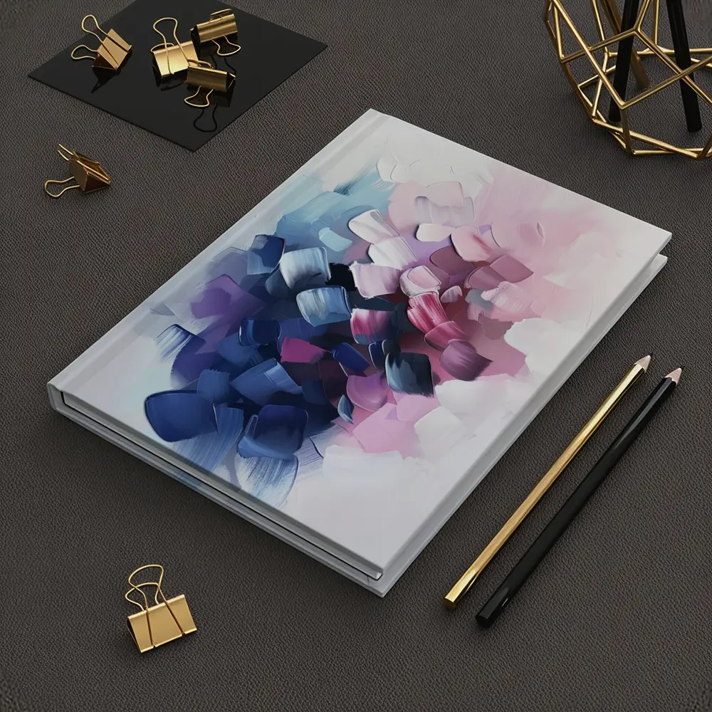 Abstract Pink Purple Bold Brushstroke Art – Notebooks
