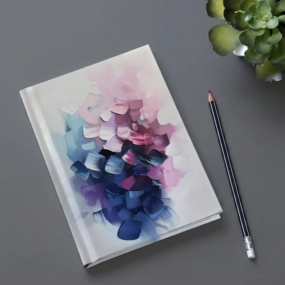 Abstract Pink Purple Bold Brushstroke Art – Notebooks