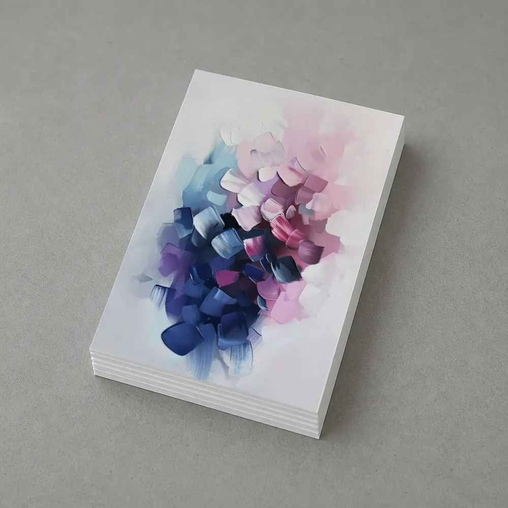 Abstract Pink Purple Bold Brushstroke Art – Postcards