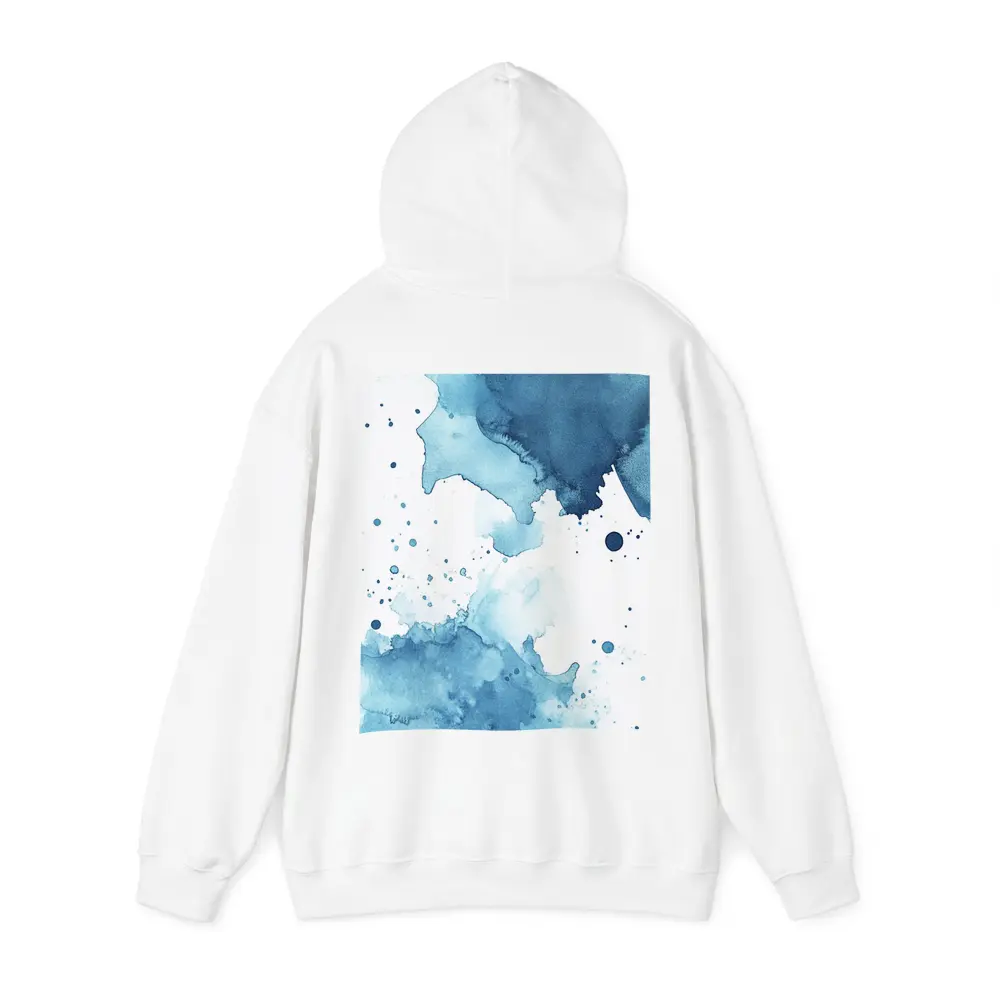 Blue Watercolor Ink Splash Abstract Art – Hoodies