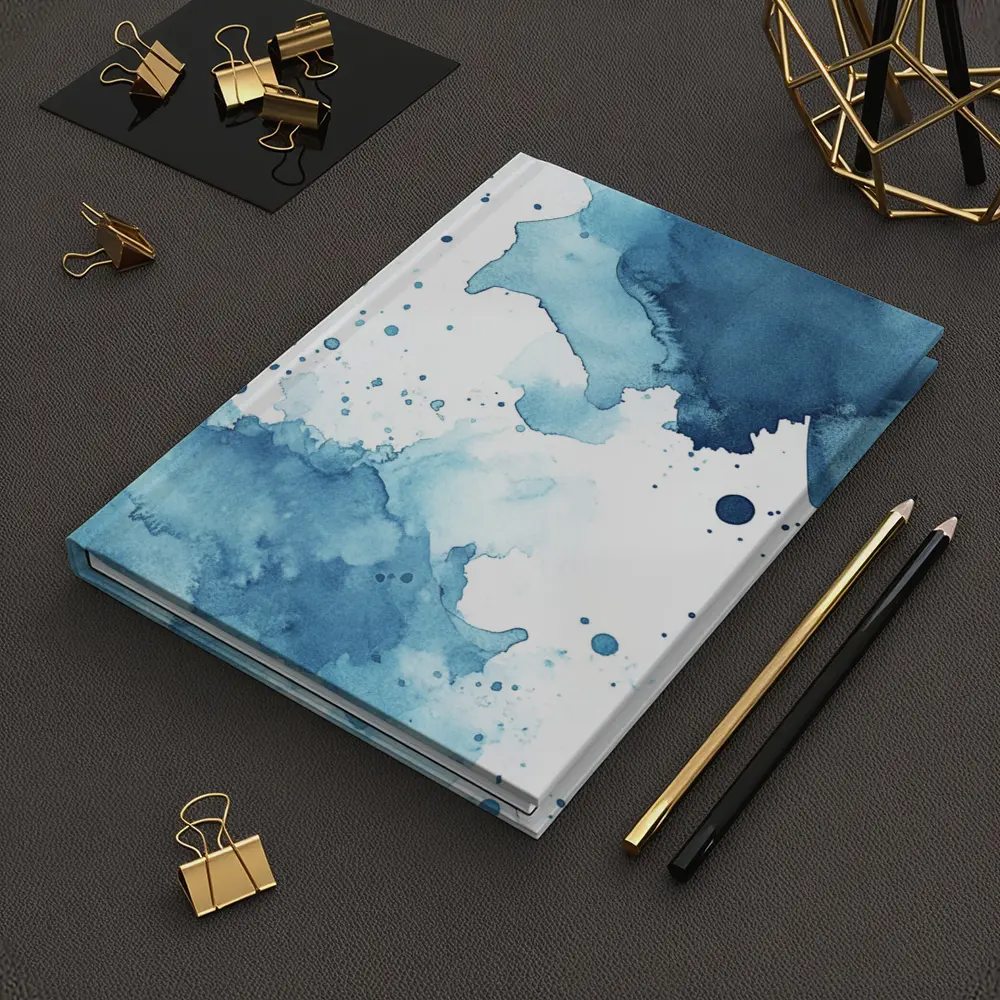 Blue Watercolor Ink Splash Abstract Art – Notebooks