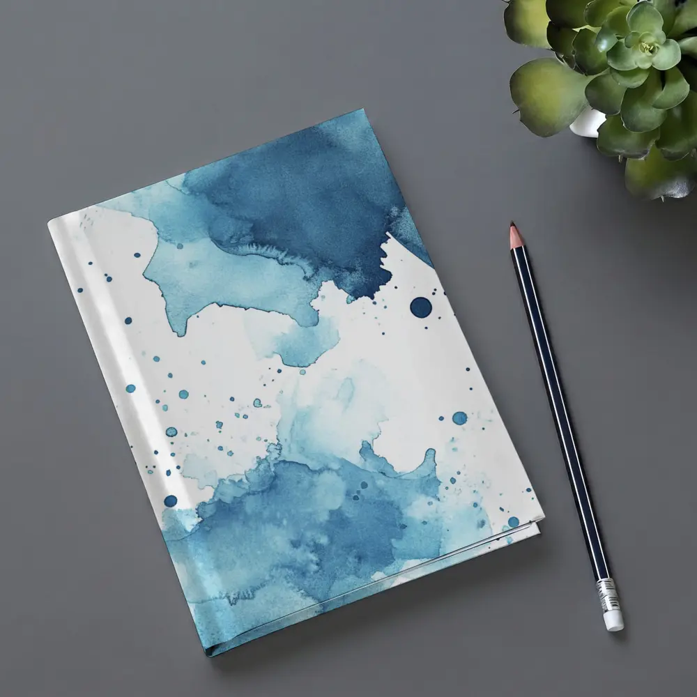 Blue Watercolor Ink Splash Abstract Art – Notebooks