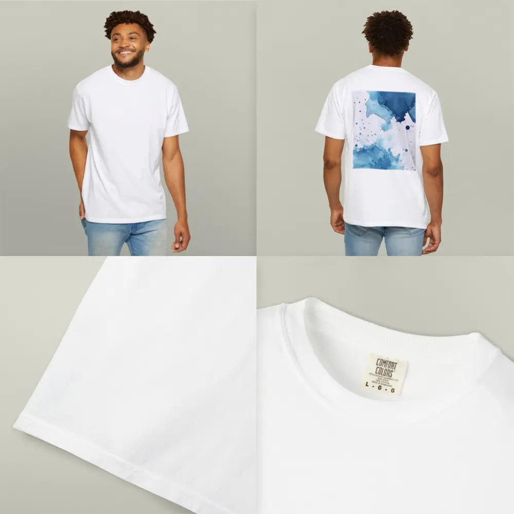 Blue Watercolor Ink Splash Abstract Art – T-Shirts
