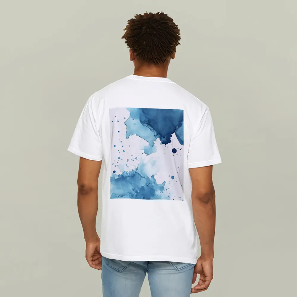 Blue Watercolor Ink Splash Abstract Art – T-Shirts
