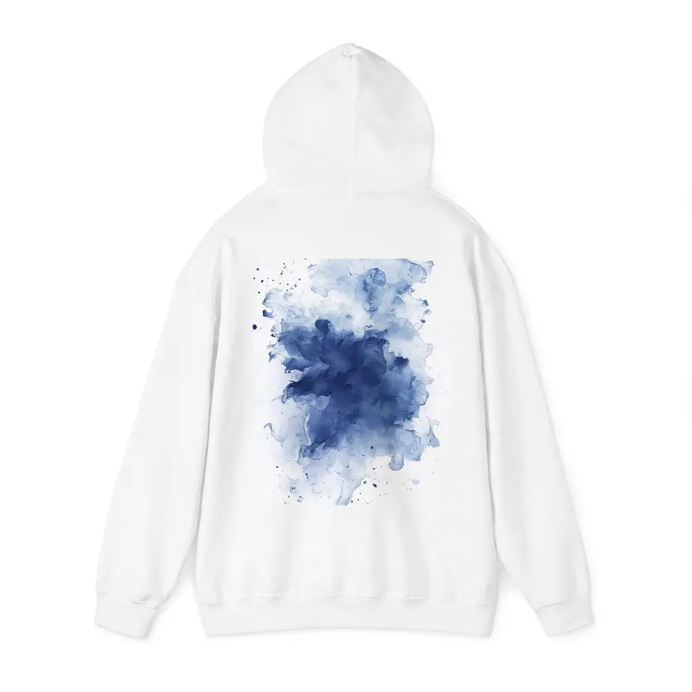 Blue Watercolor Ink Splash White Background – Hoodies
