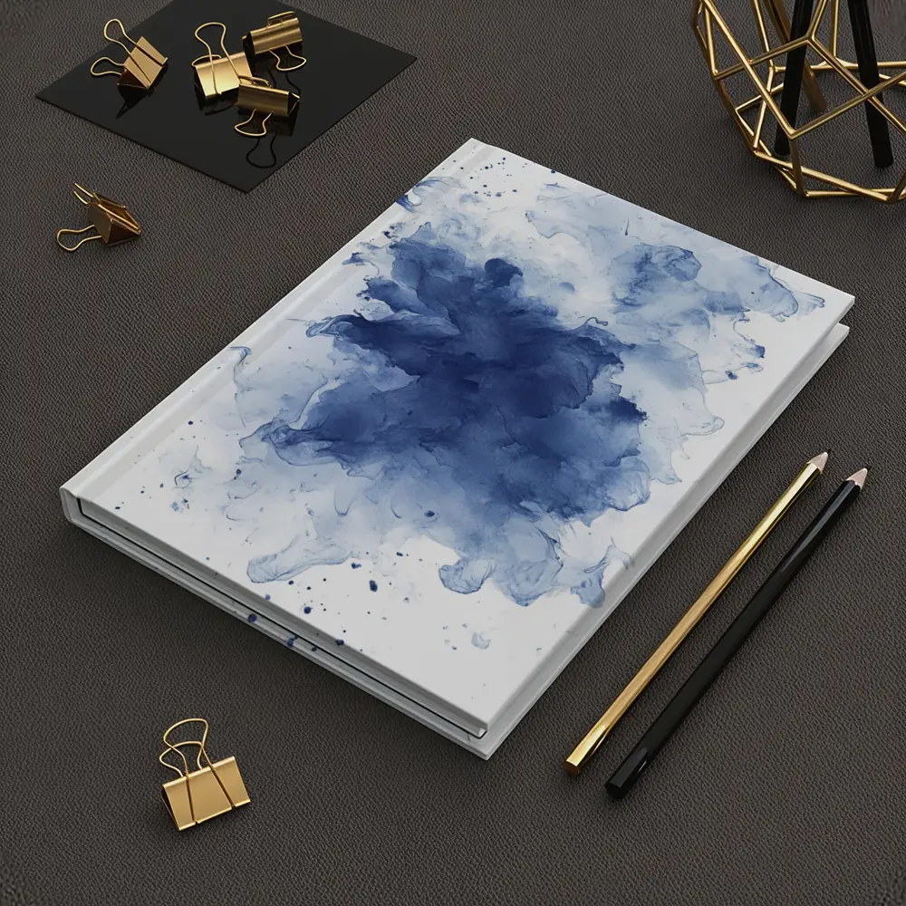 Blue Watercolor Ink Splash White Background – Notebooks