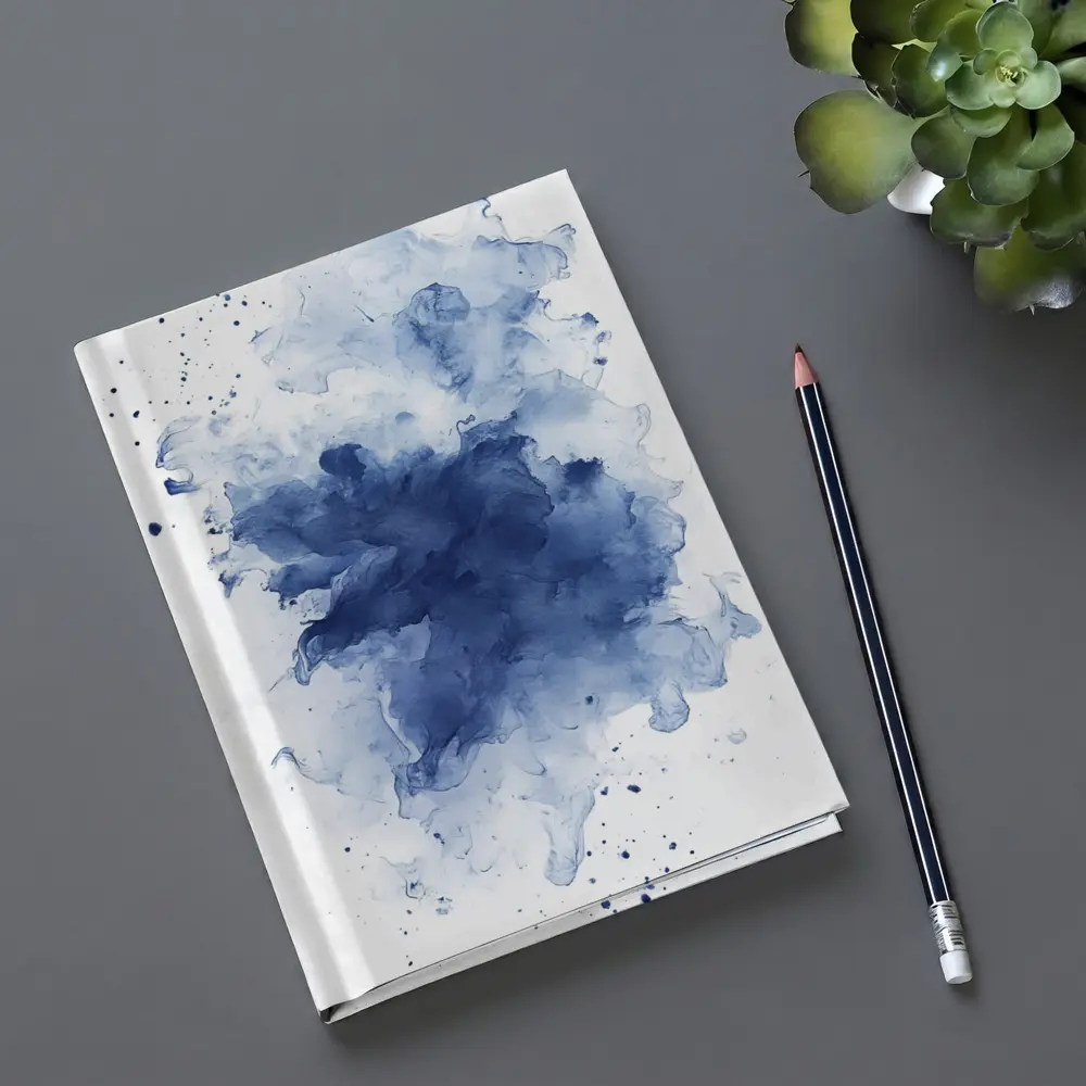 Blue Watercolor Ink Splash White Background – Notebooks