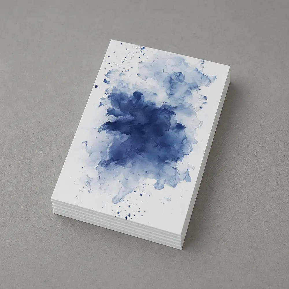 Blue Watercolor Ink Splash White Background – Postcards