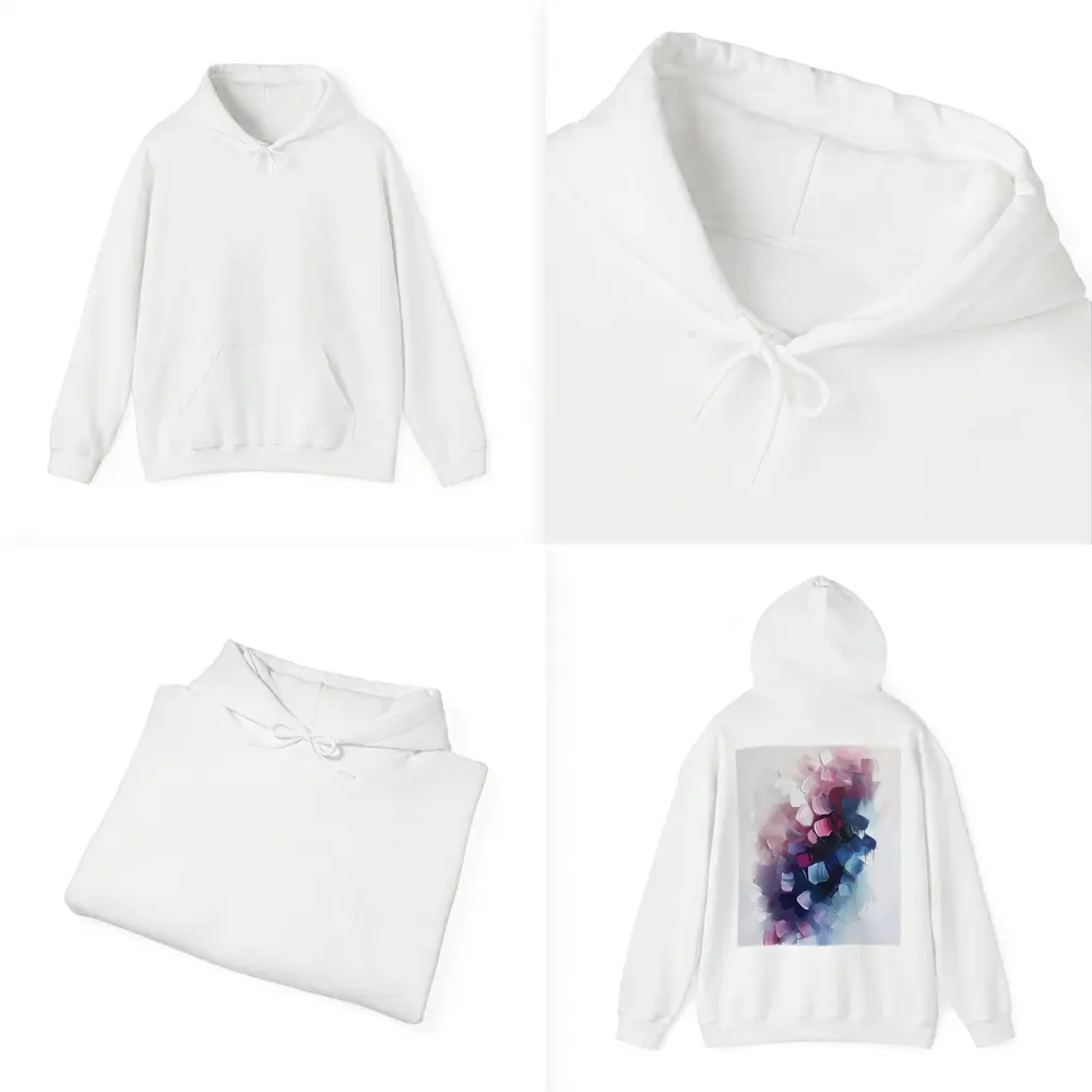 Pink Purple Blue Abstract Brushstroke Painting – Hoodies