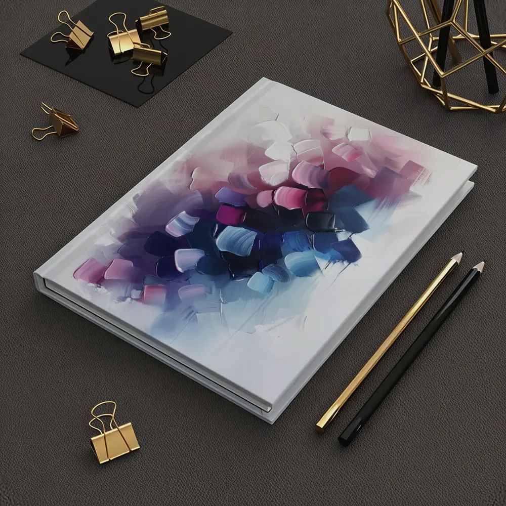 Pink Purple Blue Abstract Brushstroke Painting – Notebooks
