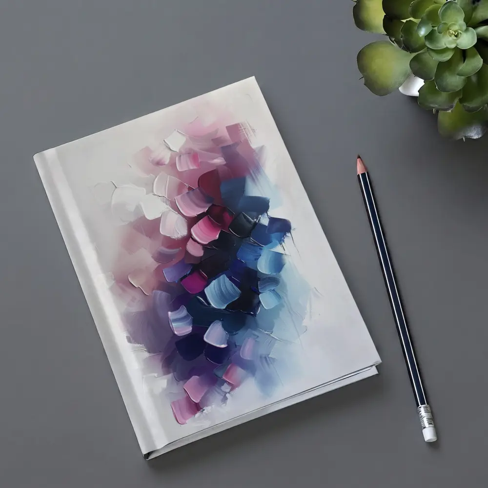 Pink Purple Blue Abstract Brushstroke Painting – Notebooks