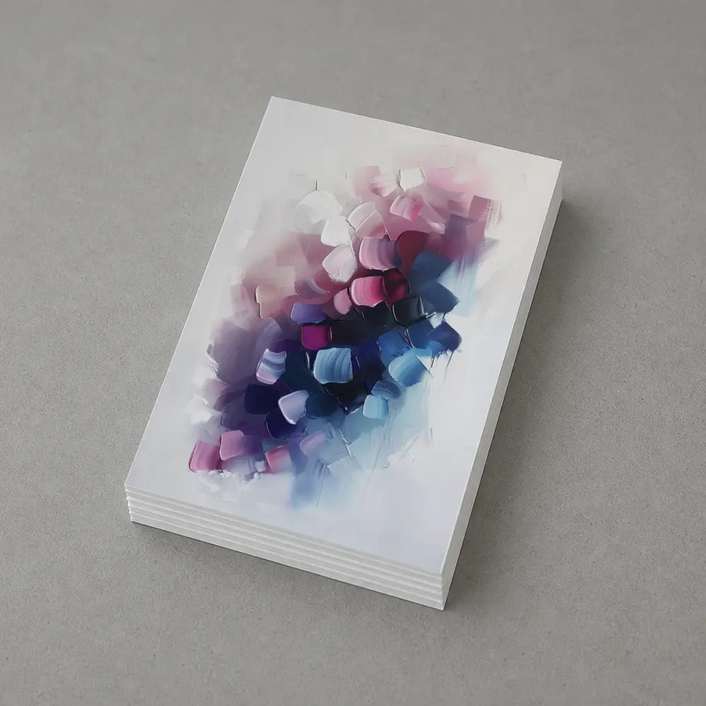 Pink Purple Blue Abstract Brushstroke Painting – Postcards