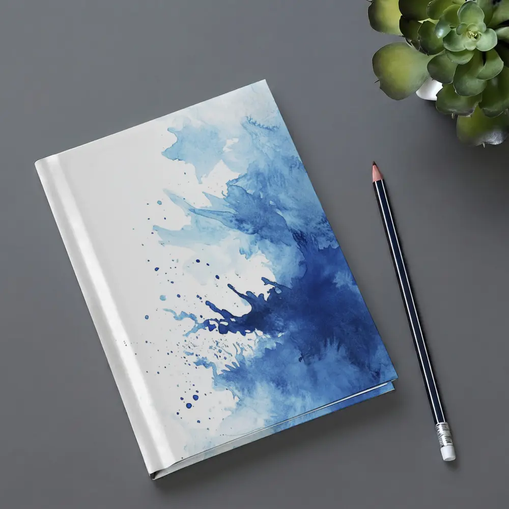 Blue Watercolor Ink Splash On White – Notebooks