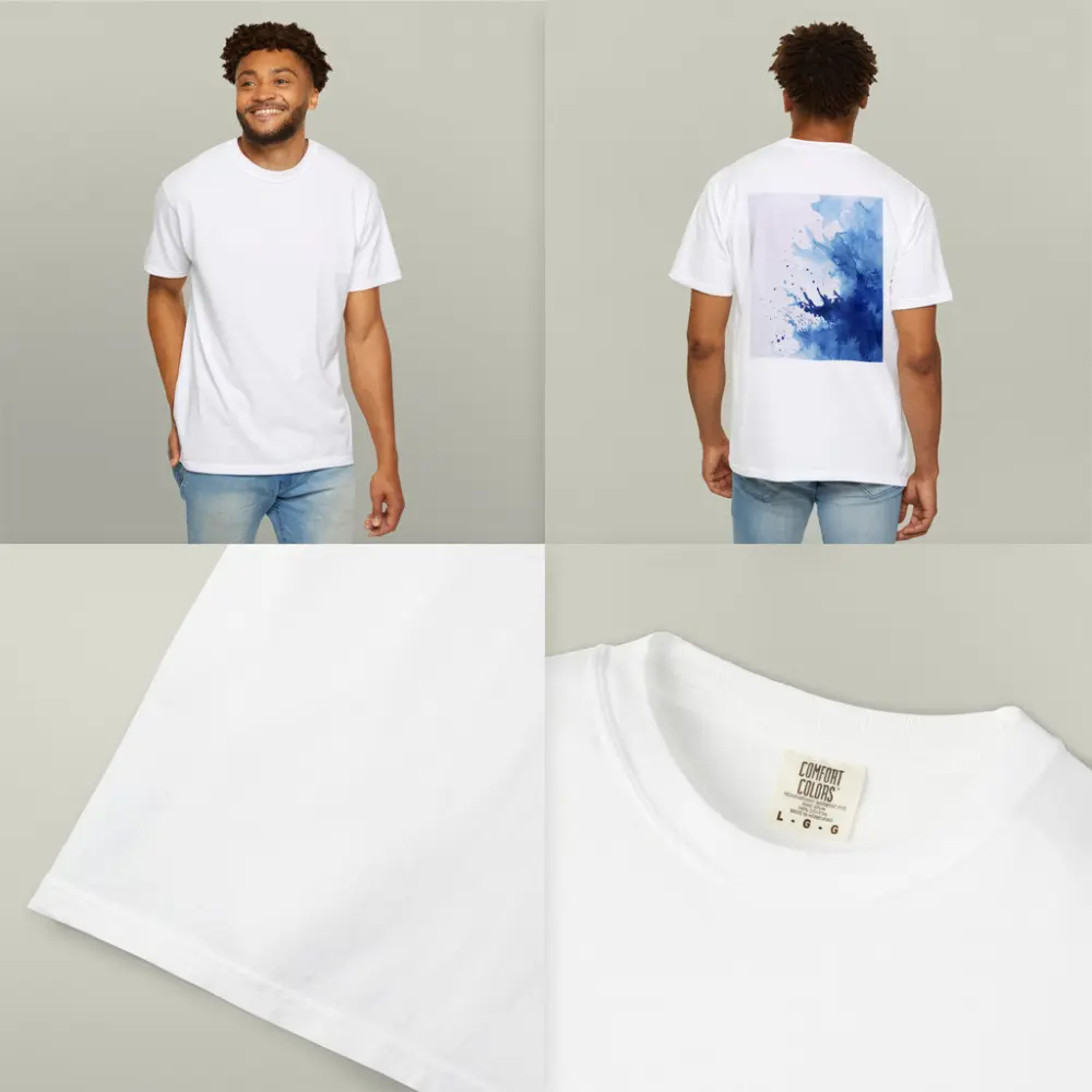Blue Watercolor Ink Splash On White – T-Shirts