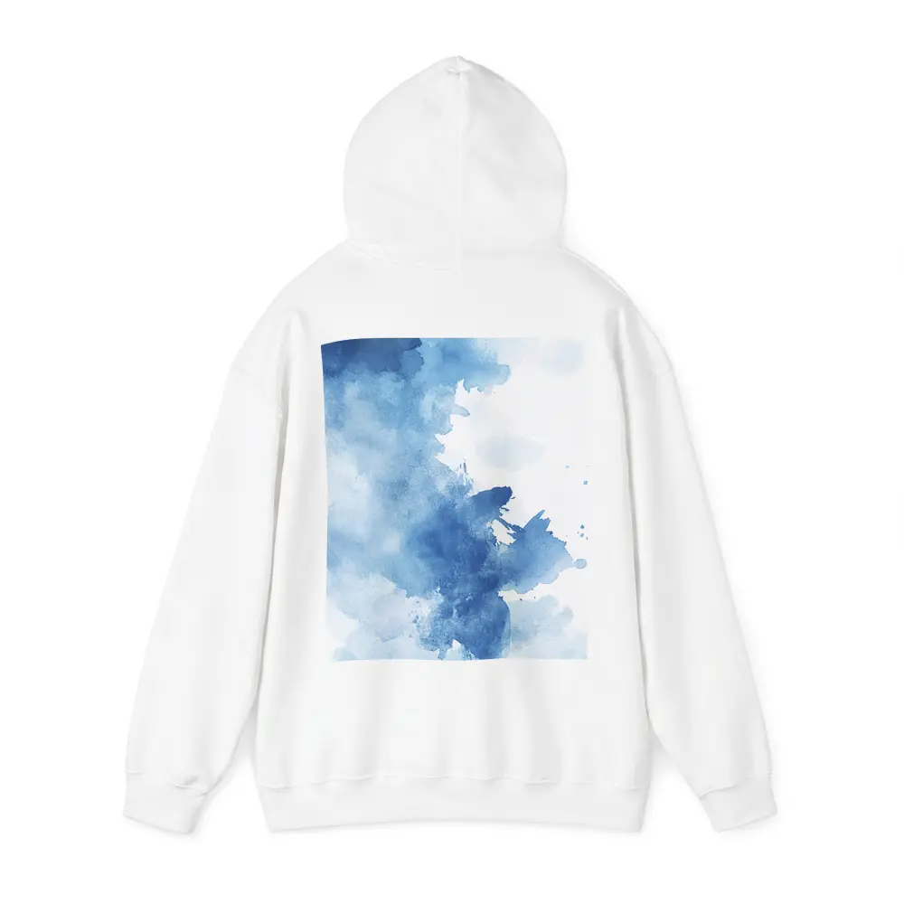 Blue Watercolor Abstract Ink Wash Art – Hoodies