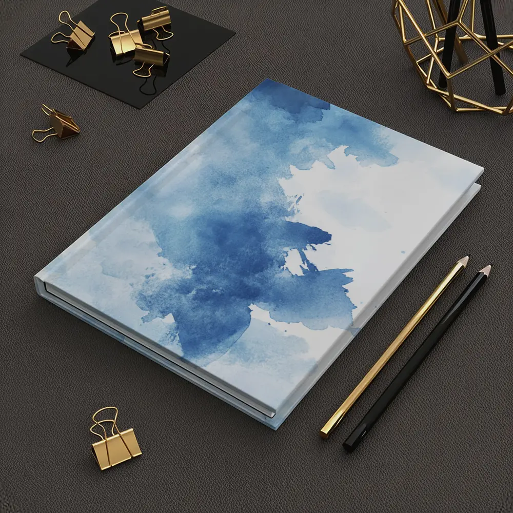 Blue Watercolor Abstract Ink Wash Art – Notebooks