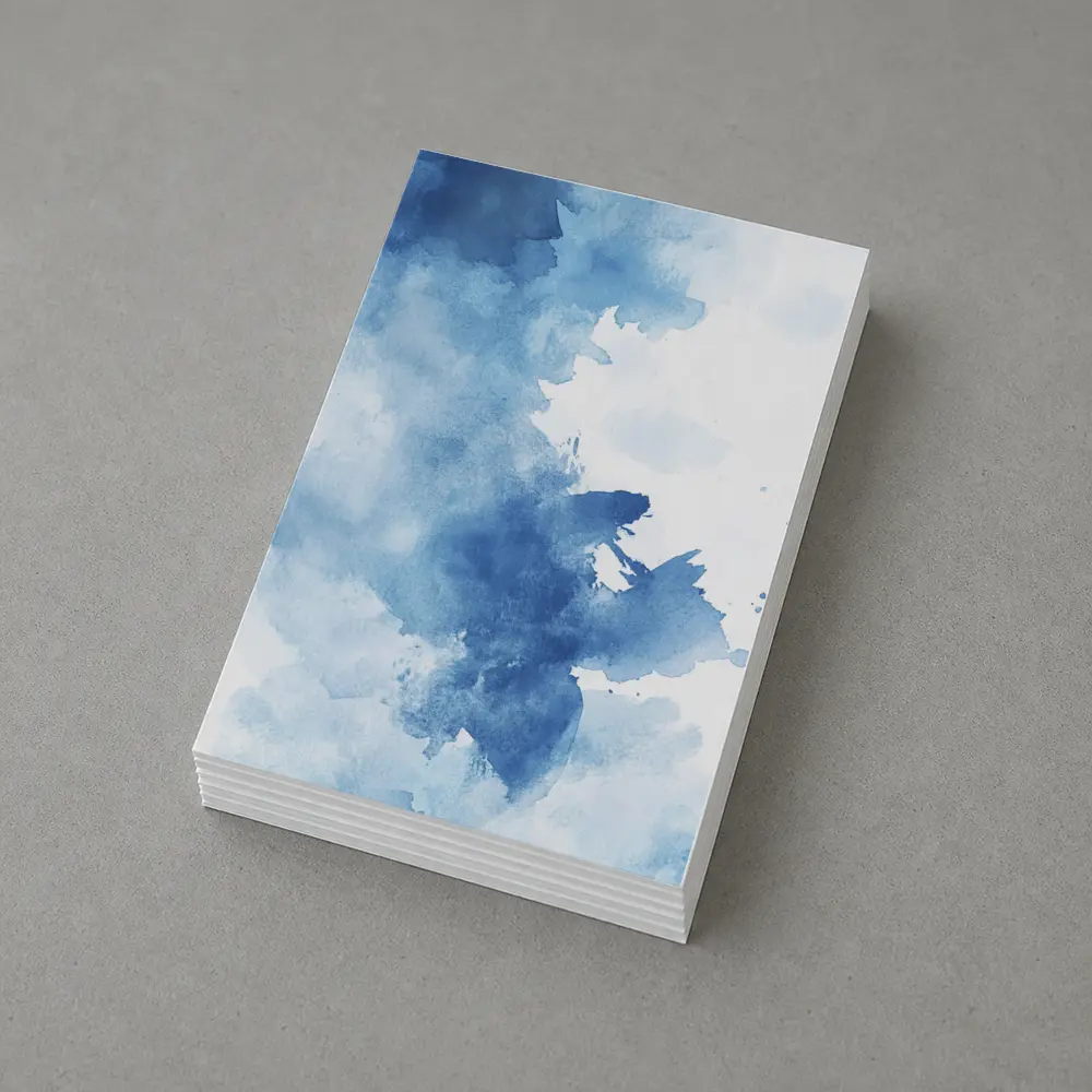Blue Watercolor Abstract Ink Wash Art – Postcards