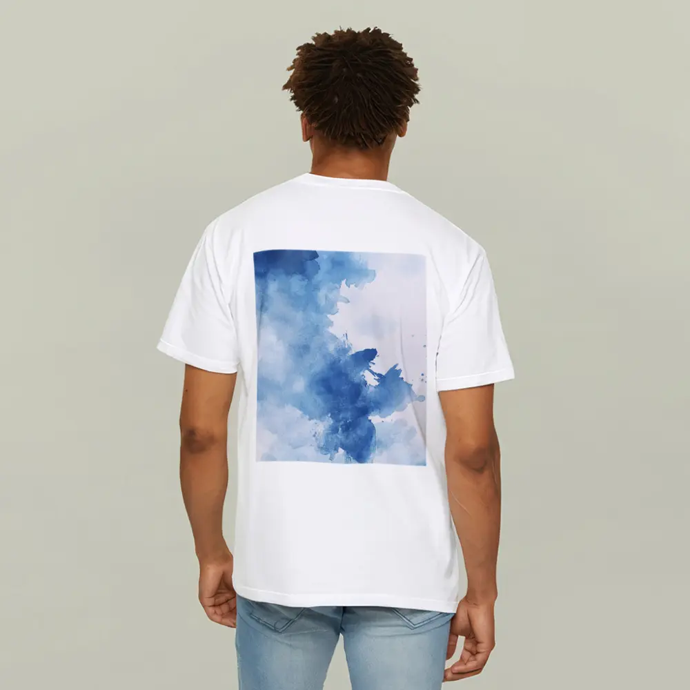 Blue Watercolor Abstract Ink Wash Art – T-Shirts