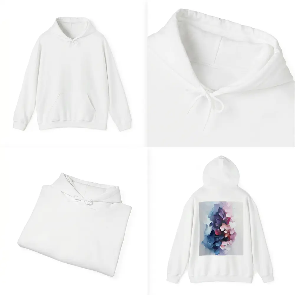 Abstract Pink Purple Brushstroke Painting White Background – Hoodies