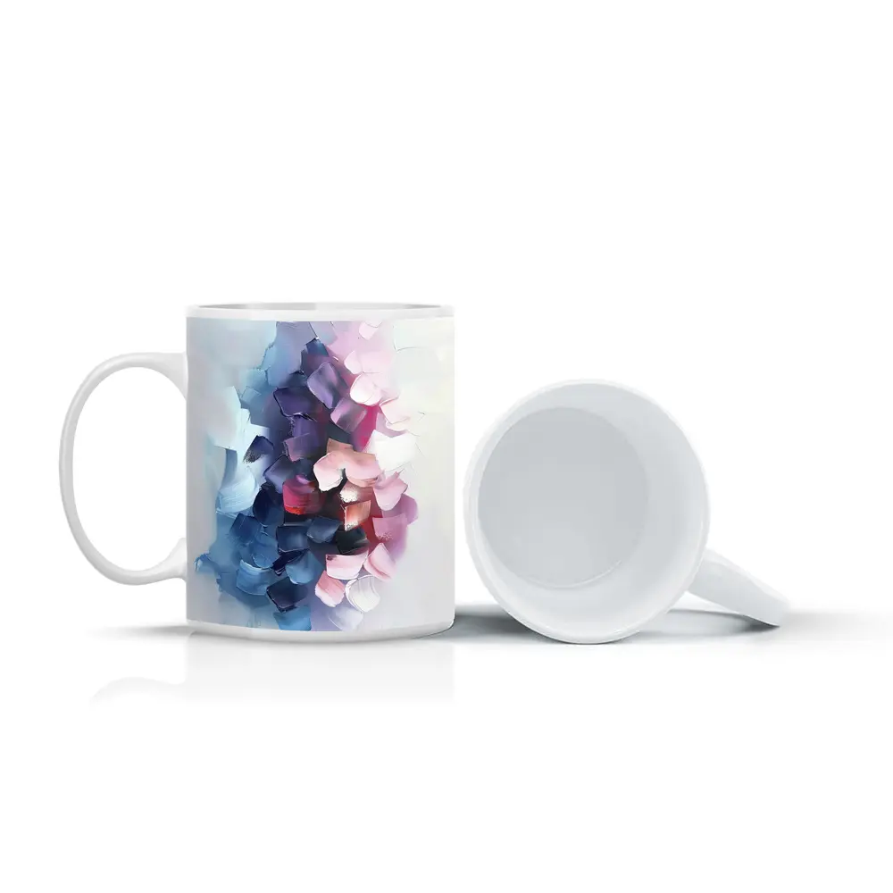 Abstract Pink Purple Brushstroke Painting White Background – Mugs