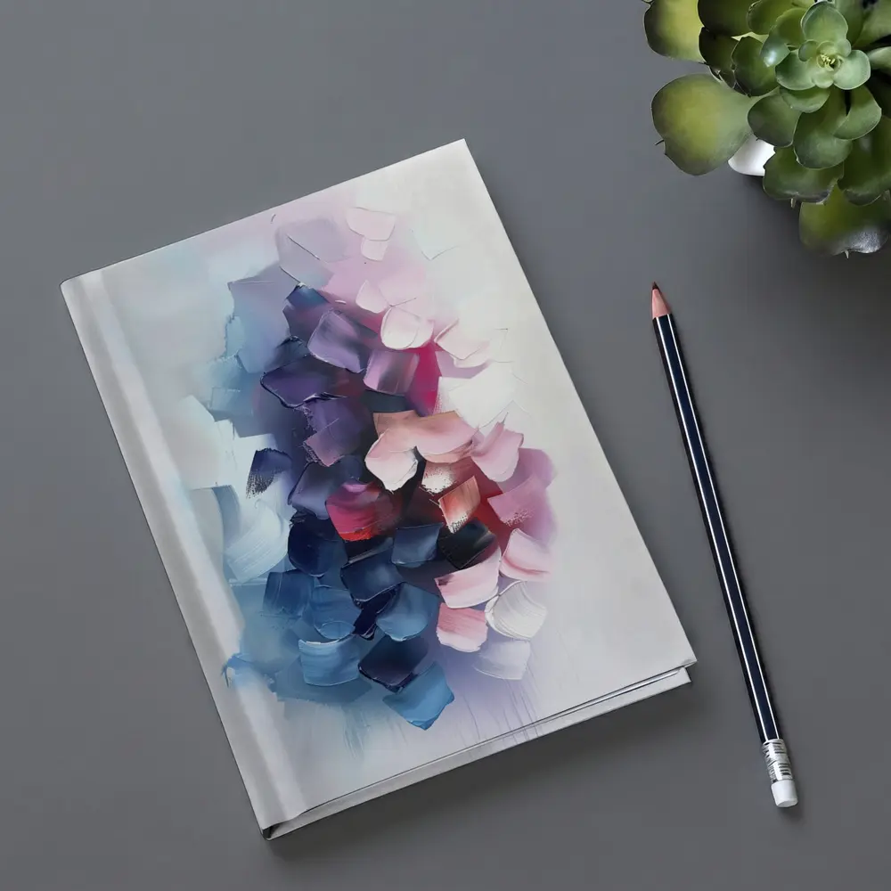 Abstract Pink Purple Brushstroke Painting White Background – Notebooks