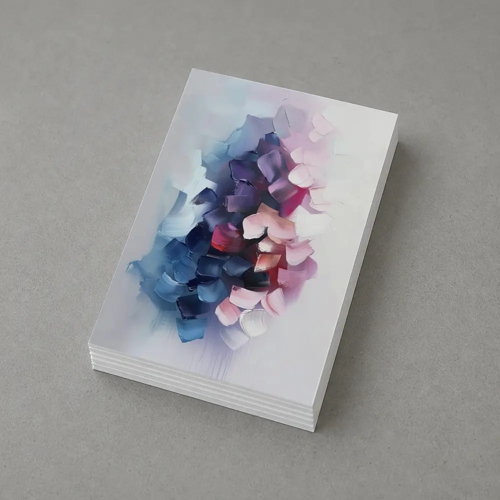 Abstract Pink Purple Brushstroke Painting White Background – Postcards