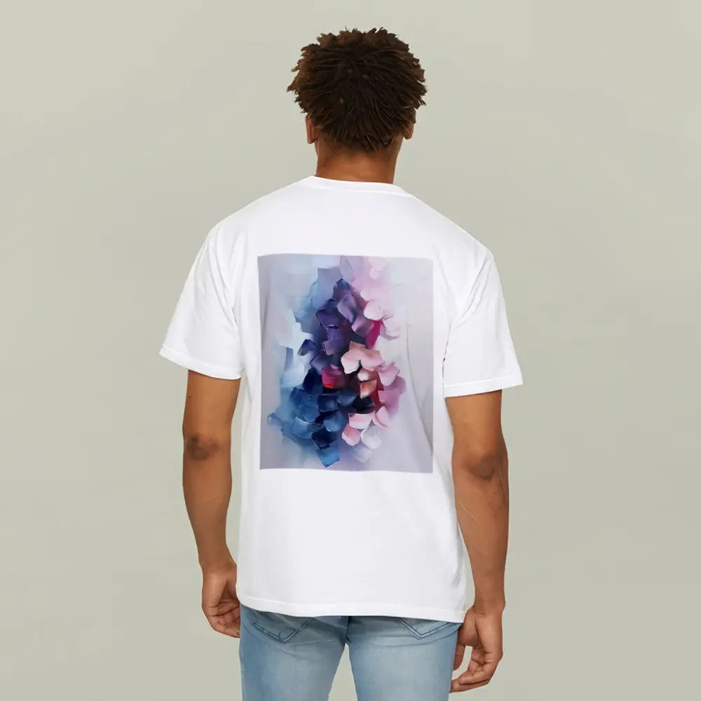 Abstract Pink Purple Brushstroke Painting White Background – T-Shirts