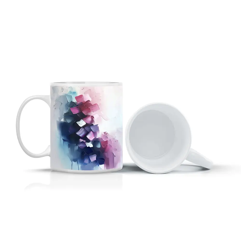 Abstract Purple Pink Blue Brushstroke Paint Art – Mugs