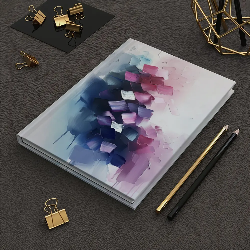 Abstract Purple Pink Blue Brushstroke Paint Art – Notebooks