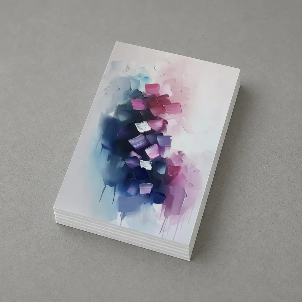 Abstract Purple Pink Blue Brushstroke Paint Art – Postcards