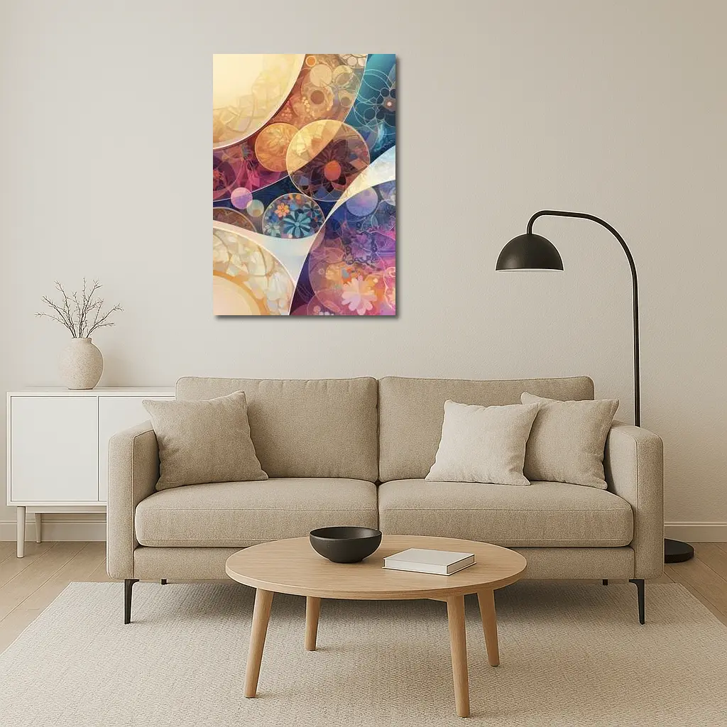 Floral Abstract Circles Pastel Boho Pattern Art – Wall Art